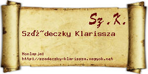 Szádeczky Klarissza névjegykártya